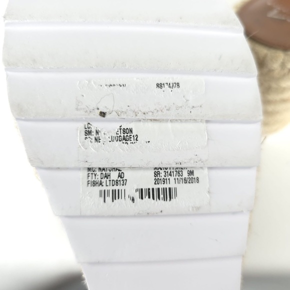 MARC FISHER LTD Brown LEATHER Robbyn Espadrille Wedge Sandal Size 9M - Picture 16 of 16